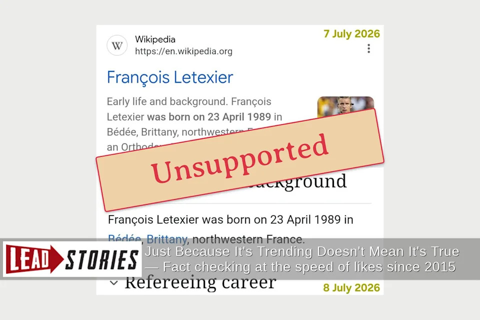 Fact Check: Does a Wikipedia Page Prove Egypt-Argentina Match Referee François Letexier Grew Up in 'Orthodox Jewish Family'?
