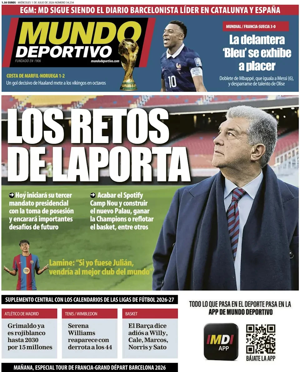 Front Pages Bow to France's Masterclass as Spain Fine-Tunes its Machinery at the World Cup