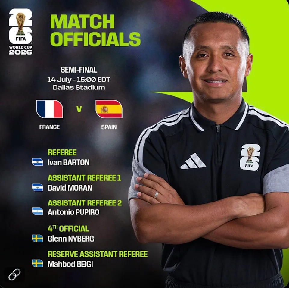 Iván Bartón: The Salvadoran Referee to Take Charge of France vs. Spain in World Cup Semifinals